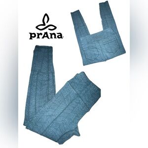 prAna Teal Yoga Leggings Size Small Back Pockets, Compression Fit